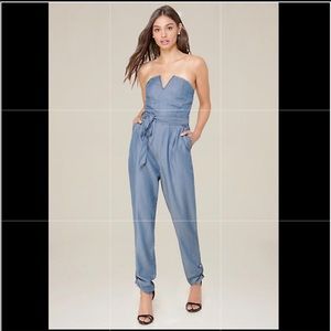 Bebe Avery Chambray Jumpsuit Size 4